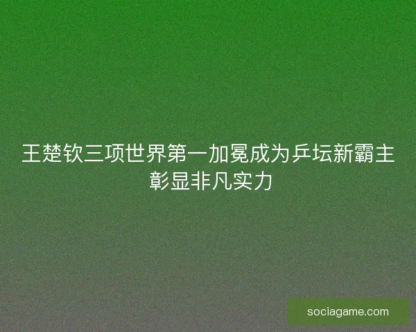 王楚钦三项世界第一加冕成为乒坛新霸主 彰显非凡实力 王楚钦三项世界第一加冕成为乒坛新霸主 彰显非凡实力